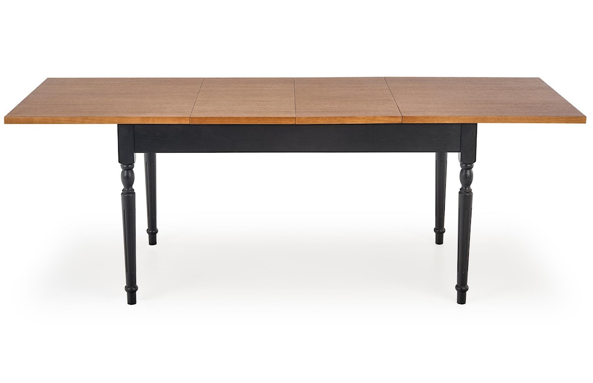 Stół rozkładany Masoury 140-220x80 cm dąb ciemny/czarny  - zdjęcie 6