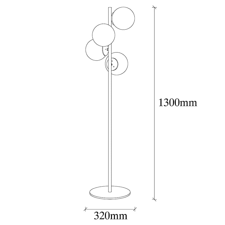 Lampa podłogowa Spinoza 130 cm czarno-biała  - zdjęcie 6