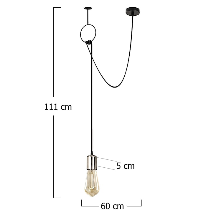 Lampa wisząca Inidil industrialna czarna  - zdjęcie 5