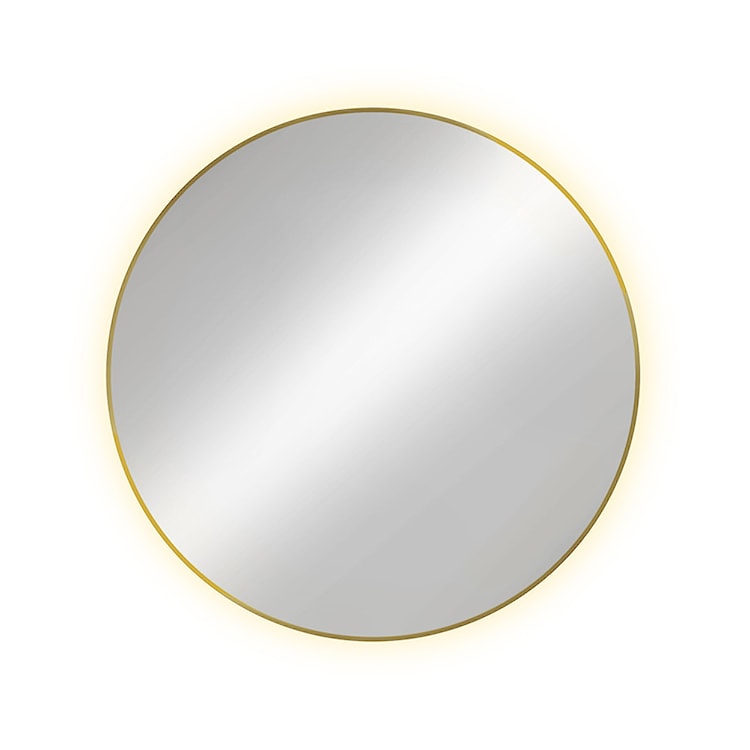 Lustro z podświetleniem led Electra średnica 80 cm złote/ neutralna barwa światła