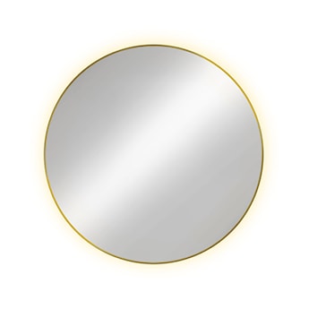 Lustro z podświetleniem led Electra średnica 80 cm złote/ ciepła barwa światła