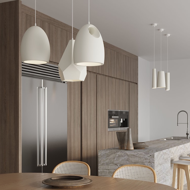 Lampa wisząca Siegg z ceramiki cylindryczna średnica 7,5 cm biała  - zdjęcie 4