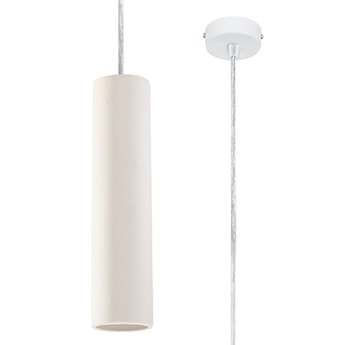 Lampa wisząca Siegg z ceramiki cylindryczna średnica 7,5 cm biała