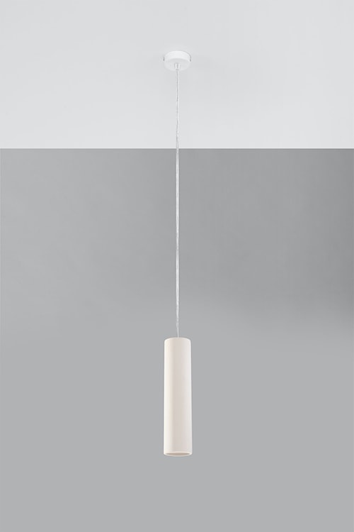 Lampa wisząca Siegg z ceramiki cylindryczna średnica 7,5 cm biała  - zdjęcie 6
