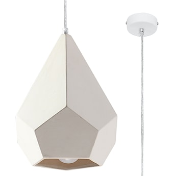Lampa wisząca Siegg z ceramiki średnica 25 cm biała