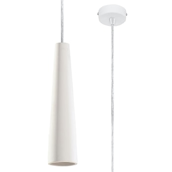 Lampa wisząca Siegg z ceramiki stożkowa średnica 7,5 cm biała