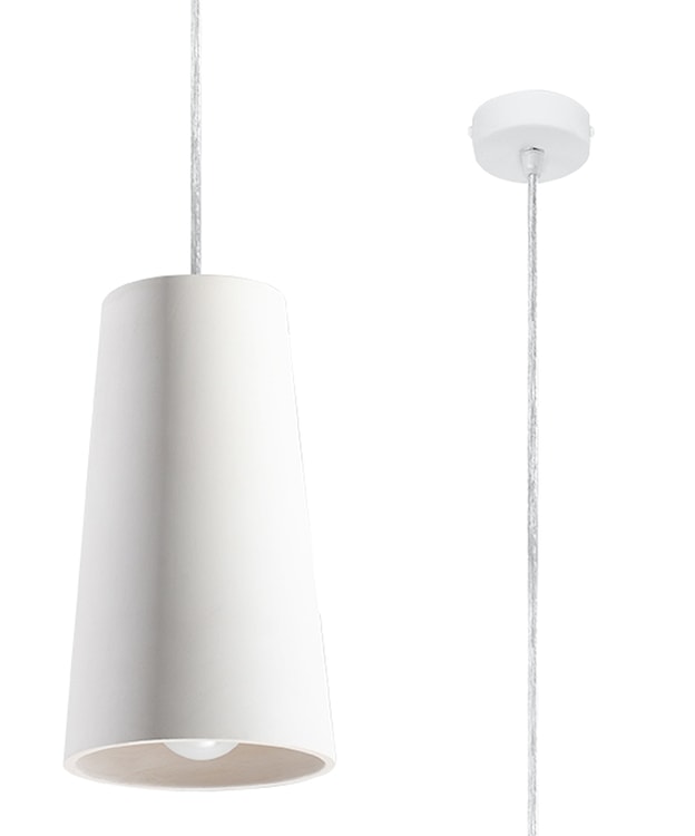 Lampa wisząca Siegg z ceramiki średnica 16 cm biała 