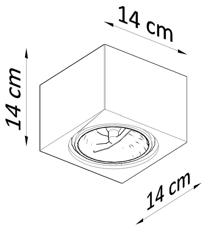 Plafon Siegg z ceramiki 14 cm kwadratowy biały  - zdjęcie 7