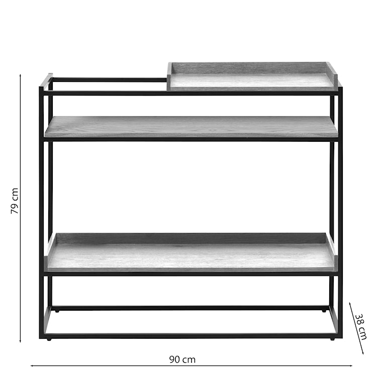 Konsola Prograle 90 cm dąb palony/czarny  - zdjęcie 4