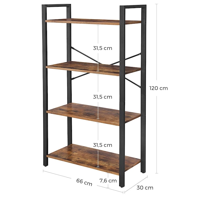 Regał industrialny Ramizu z czterema półkami  - zdjęcie 8