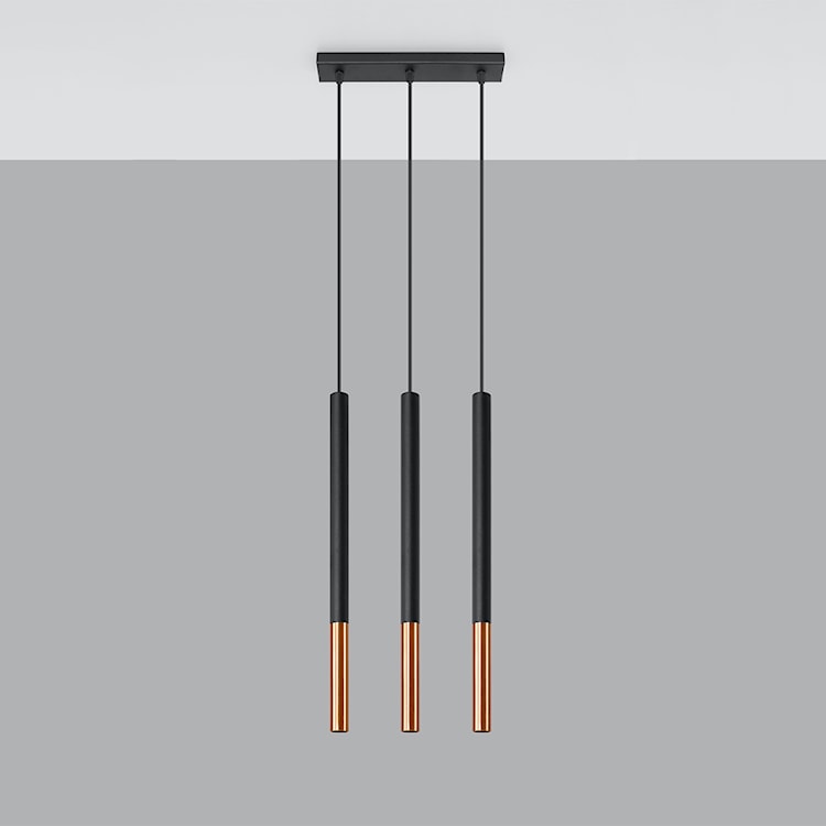 Lampa wisząca Mozaica 3L czarny/miedź  - zdjęcie 2