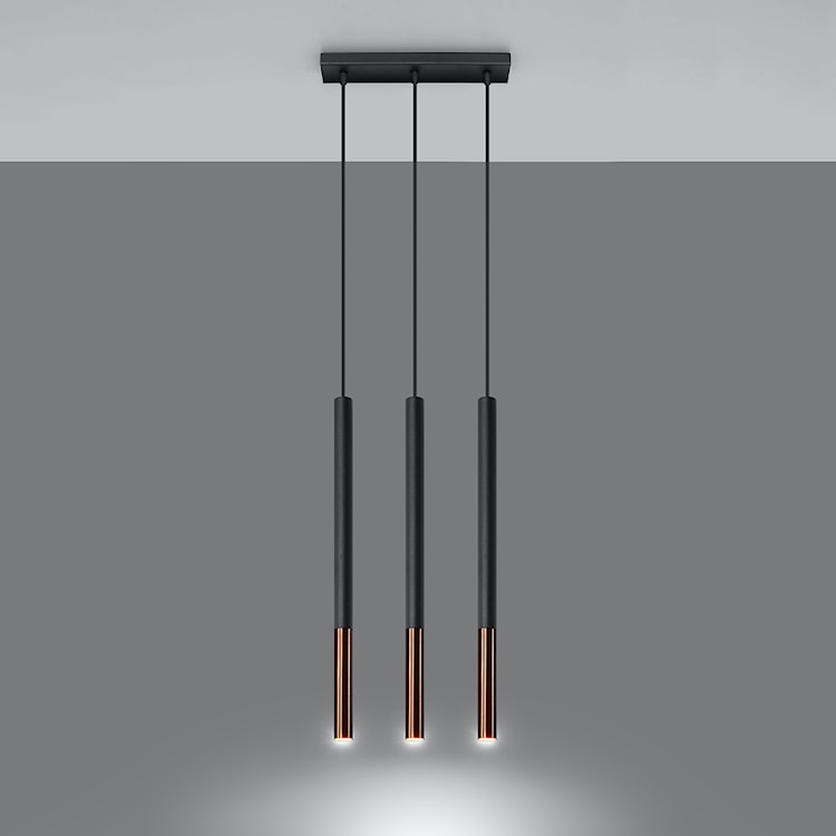 Lampa wisząca Mozaica 3L czarny/miedź  - zdjęcie 3