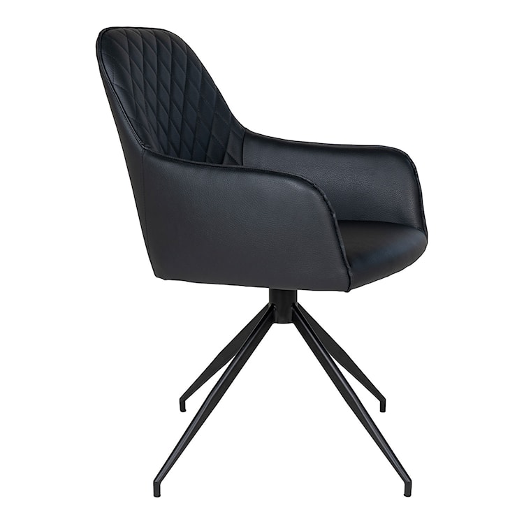 Krzesło tapicerowane Rozates czarne ze sztucznej skóry  - zdjęcie 2