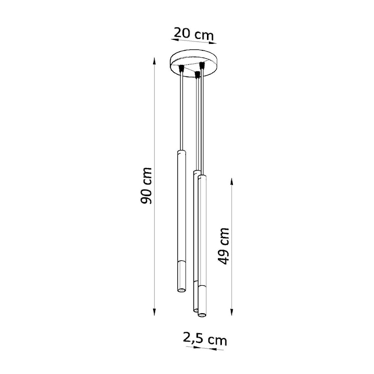 Lampa wisząca Mozaica 3P czarny/miedź  - zdjęcie 4