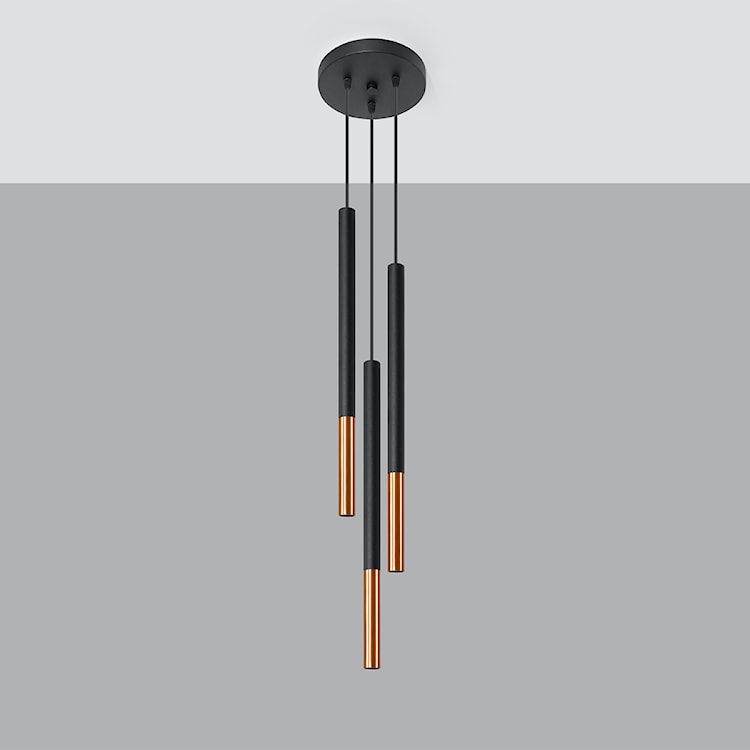 Lampa wisząca Mozaica 3P czarny/miedź  - zdjęcie 2