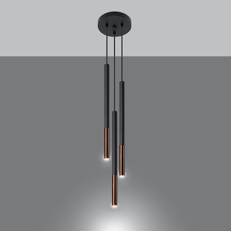 Lampa wisząca Mozaica 3P czarny/miedź  - zdjęcie 3