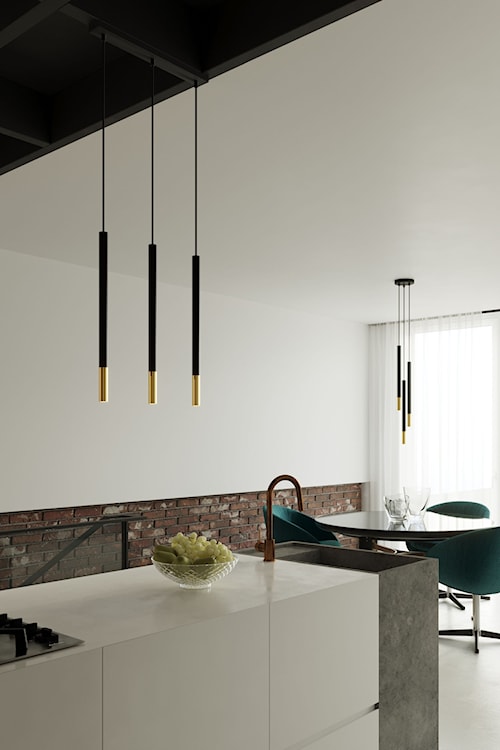 Lampa wisząca Lagga 8x8 cm x1 czarna/złota  - zdjęcie 4