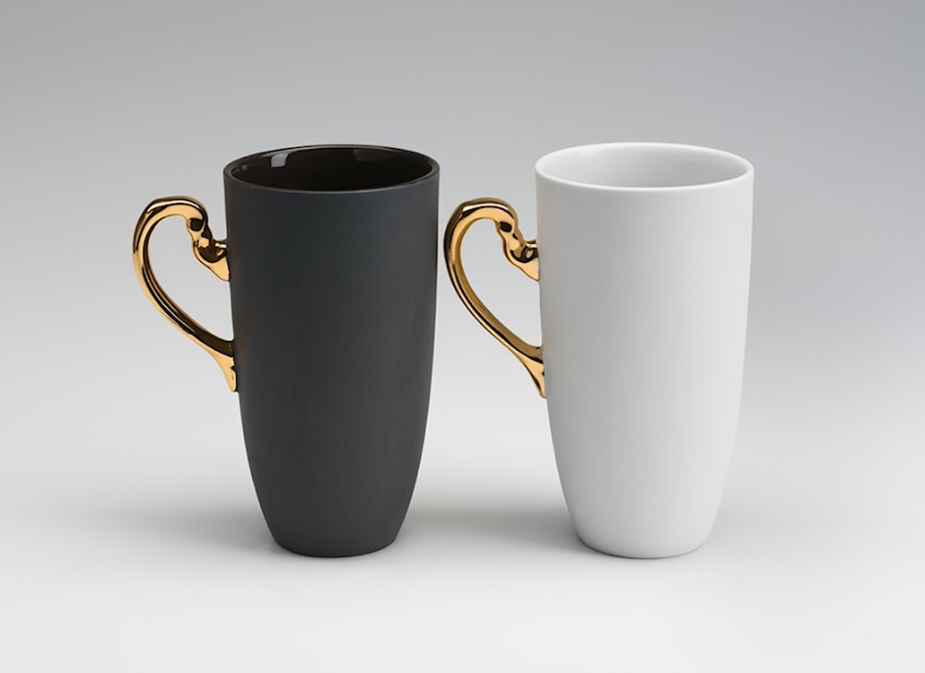 Kubek porcelanowy Nectar 450 ml czarno-złoty  - zdjęcie 6