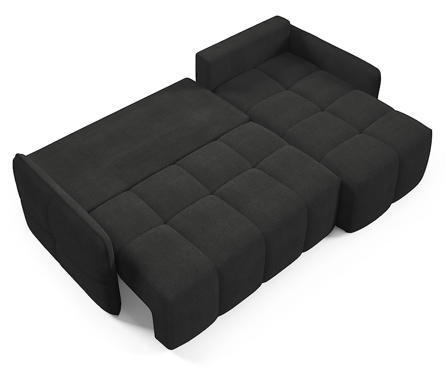 Narożnik z funkcją spania Fluffi L-kształtny uniwersalny z pojemnikiem grafitowy boucle  - zdjęcie 3