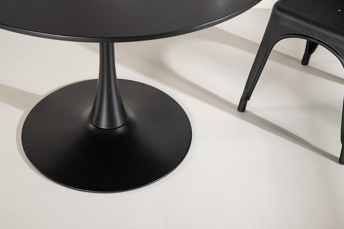 Stół do jadalni Litallate okrągły średnica 100 cm czarny  - zdjęcie 3