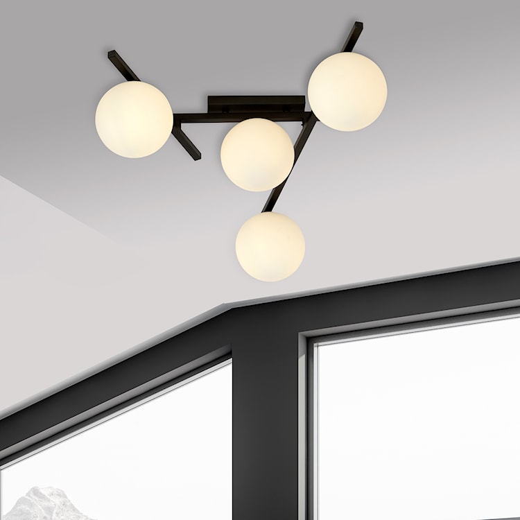 Lampa sufitowa Mohants x4 czarno-biała  - zdjęcie 3