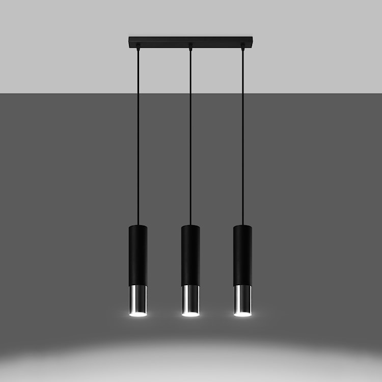 Lampa wisząca Loopez 3L czarny/chrom  - zdjęcie 6