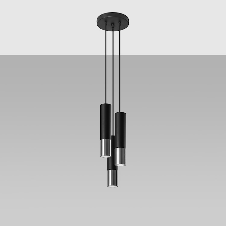 Lampa wisząca Loopez 3P czarny/chrom  - zdjęcie 2