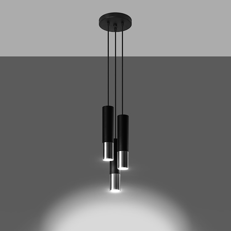 Lampa wisząca Loopez 3P czarny/chrom  - zdjęcie 3