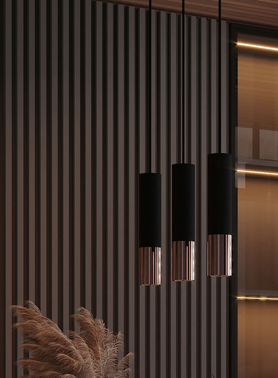 Lampa wisząca Obett średnica 6 cm x1 czarna/miedź  - zdjęcie 4