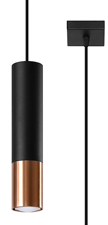 Lampa wisząca Obett średnica 6 cm x1 czarna/miedź 