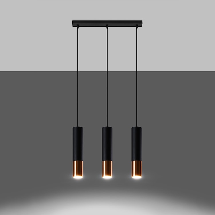 Lampa wisząca Loopez 3L czarny/miedź  - zdjęcie 6