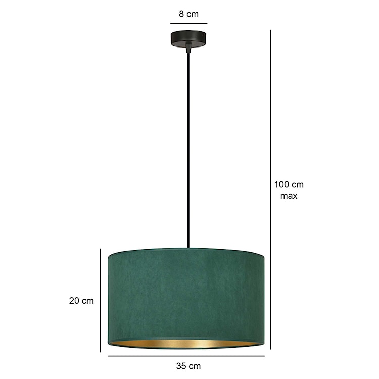 Lampa wisząca Hellid średnica 35 cm zielona  - zdjęcie 7