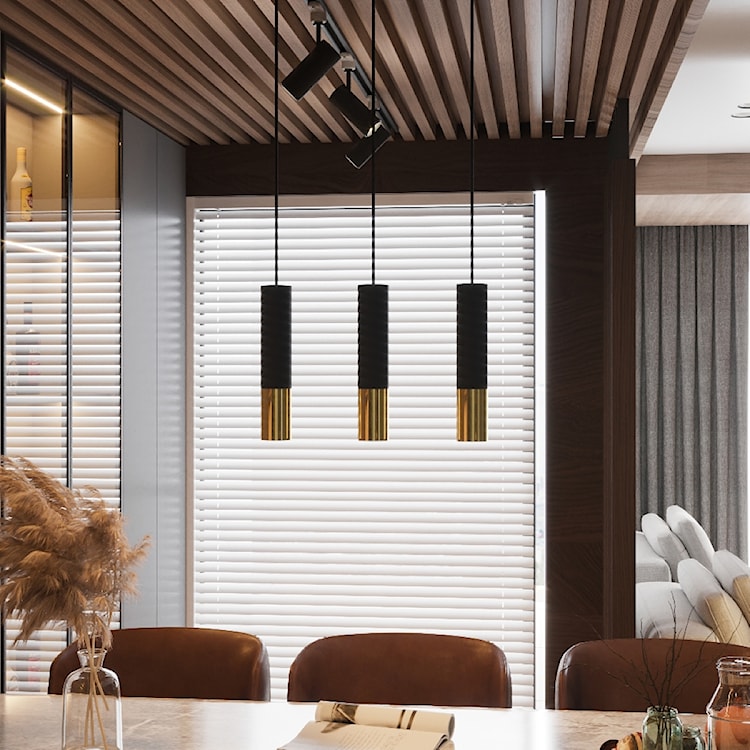Lampa wisząca Loopez 3L czarny/złoty  - zdjęcie 3