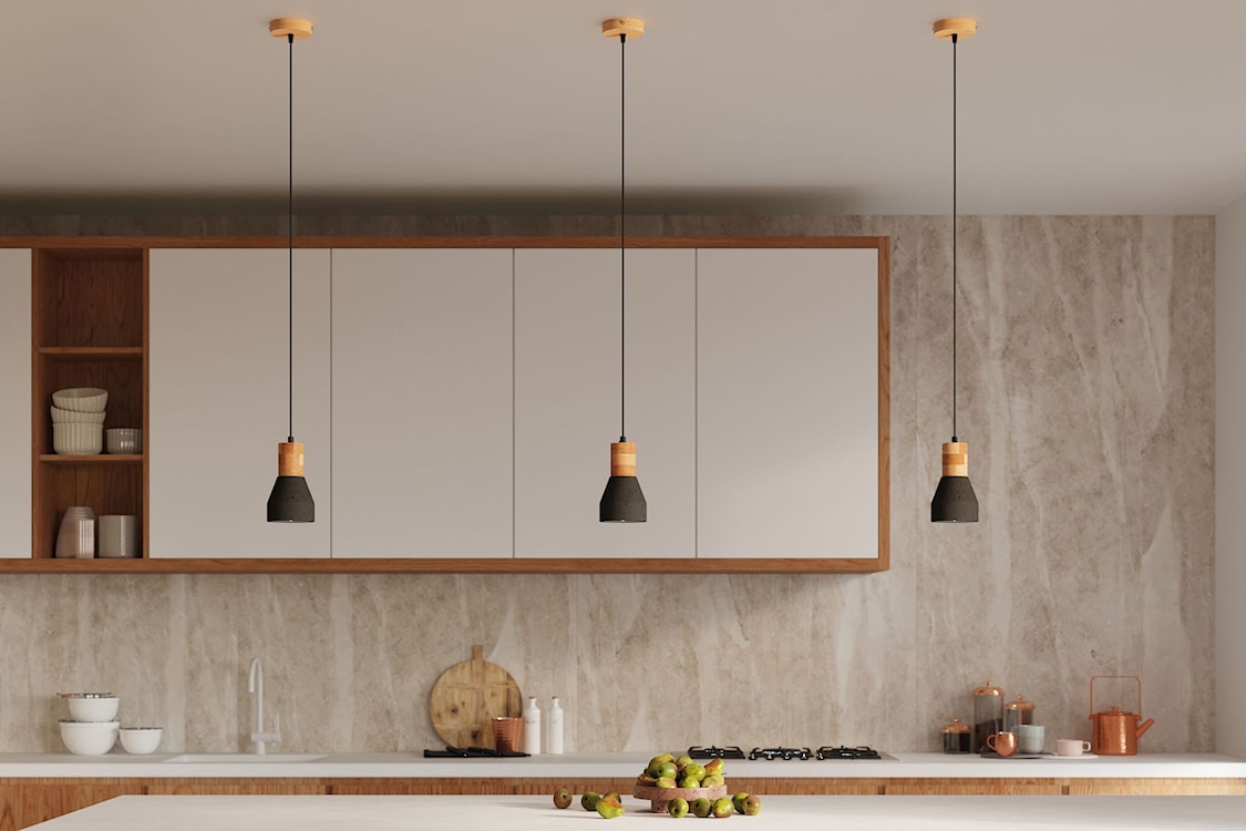 Lampa wisząca Obett średnica 10 cm x1 czarny/naturalny  - zdjęcie 4