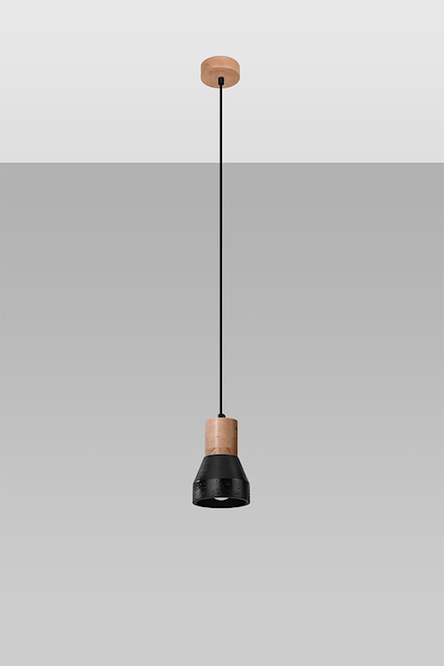 Lampa wisząca Obett średnica 10 cm x1 czarny/naturalny  - zdjęcie 6