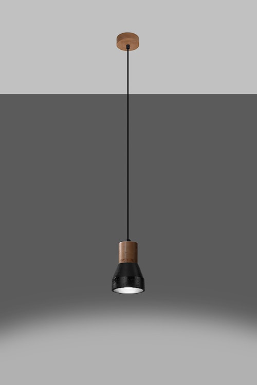 Lampa wisząca Obett średnica 10 cm x1 czarny/naturalny  - zdjęcie 5