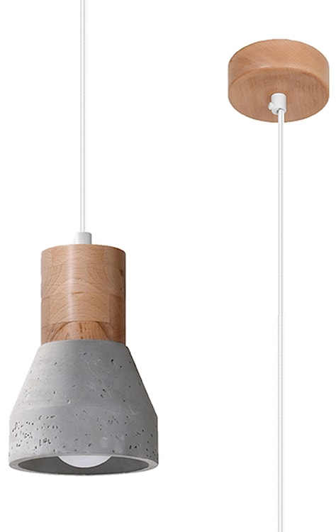 Lampa wisząca Obett średnica 10 cm x1 beton/naturalny 