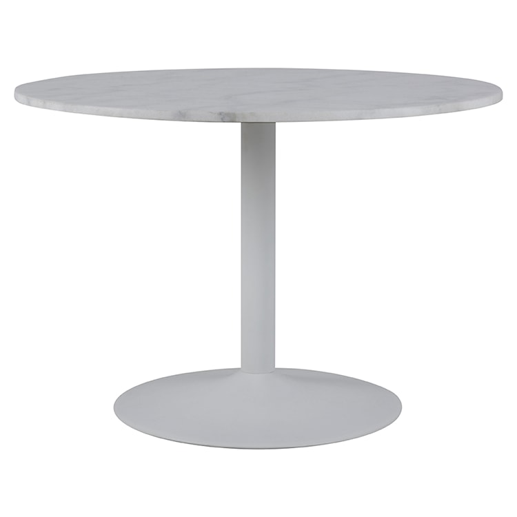Stół okrągły Fliese średnica 110 cm biały marmur na białej podstawie  - zdjęcie 8