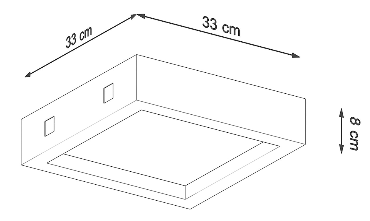 Plafon LED Obett 33x33x8 cm beton  - zdjęcie 7