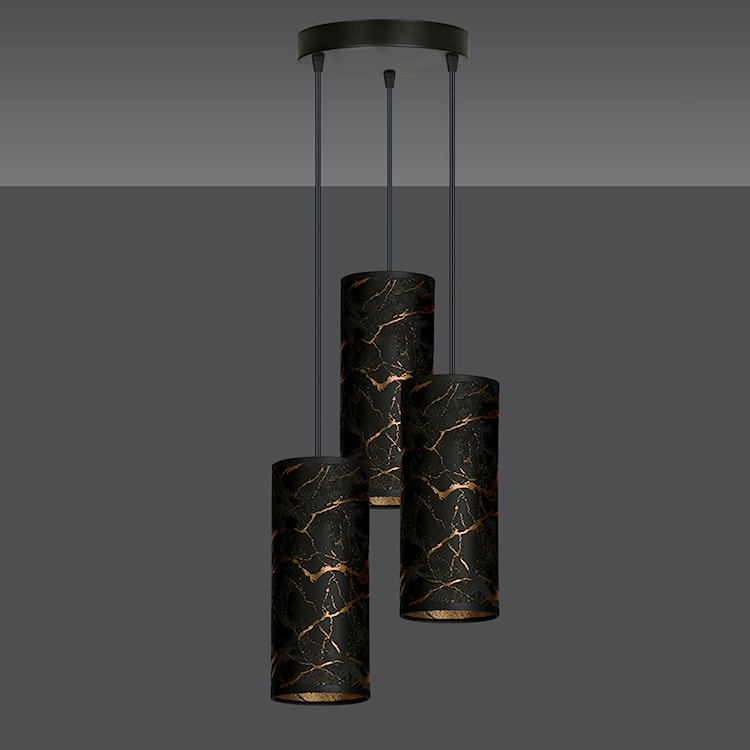 Lampa wisząca Karrla x3 asymetryczna średnica 35 cm czarny marmur  - zdjęcie 4
