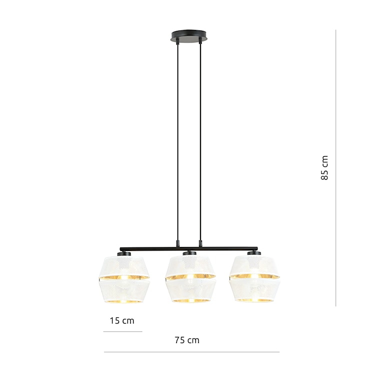 Lampa wisząca Shinds x3 biało-złota  - zdjęcie 4