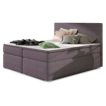 Łóżko kontynentalne Glimer 160x200 cm z pojemnikiem fioletowe welur