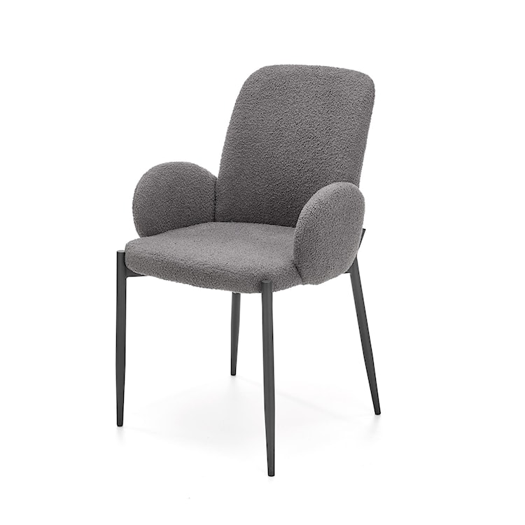 Krzesło tapicerowane Buxar popielate - boucle 