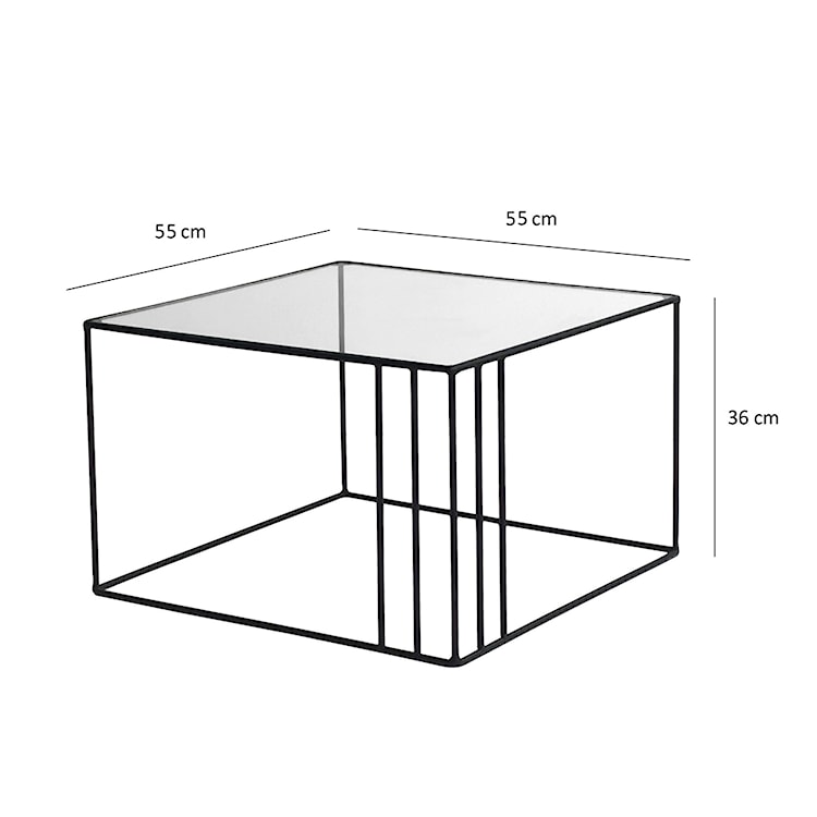 Stolik kawowy Oalin szklany z cienką ramą 50x50 cm  - zdjęcie 7