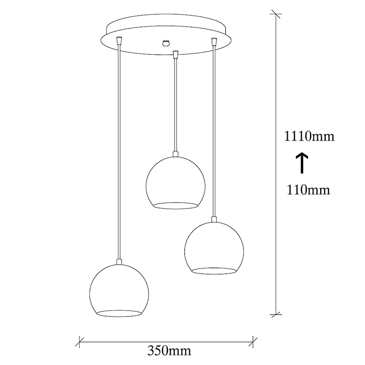 Lampa wisząca Biben na okrągłej podsufitce złota  - zdjęcie 18