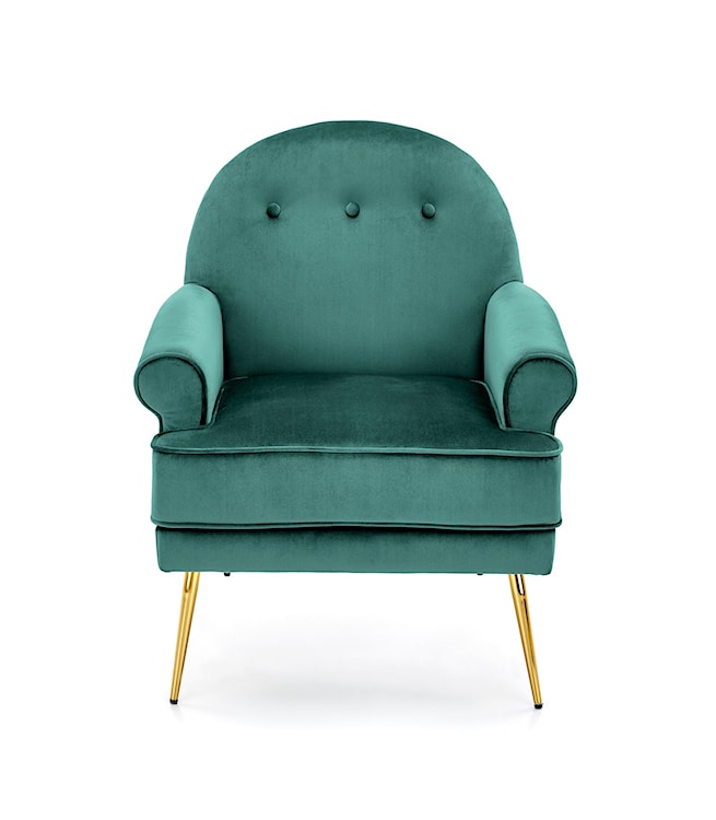 Fotel wypoczynkowy Nostame velvet zielony - złote nóżki  - zdjęcie 8