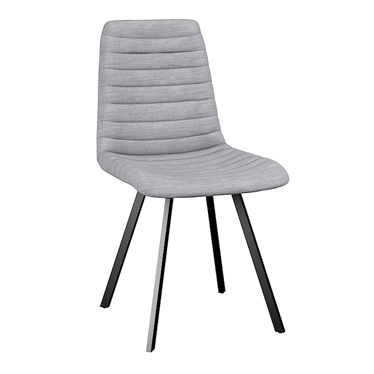 Krzesło tapicerowane Kimmy jasny szary na metalowych czarnych nogach  - zdjęcie 6