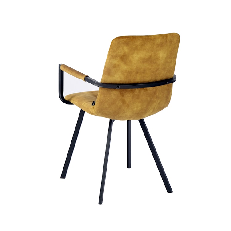 Krzesło tapicerowane z podłokietnikami Unurgunite musztardowe  - zdjęcie 9