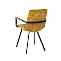 Krzesło tapicerowane z podłokietnikami Unurgunite musztardowe  - zdjęcie 7