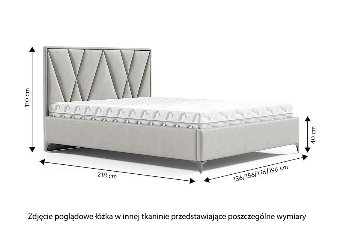 Łóżko tapicerowane 140x200 cm Sermide z pojemnikiem granatowe welur łatwoczyszczący  - zdjęcie 5